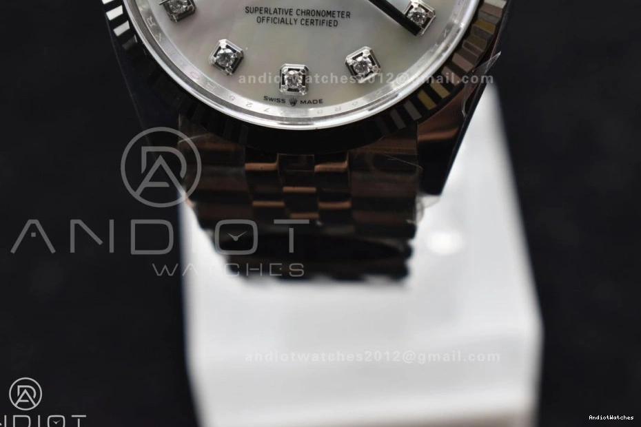 on Dial 1:1 126234 Best DateJust 904L White 36 Jubilee Edition Chic Diamonds Bracelet 570 Steel Clean MOP VR 1008